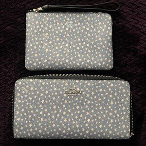 COACH Stars Long Zipper Wallet & Wristlet